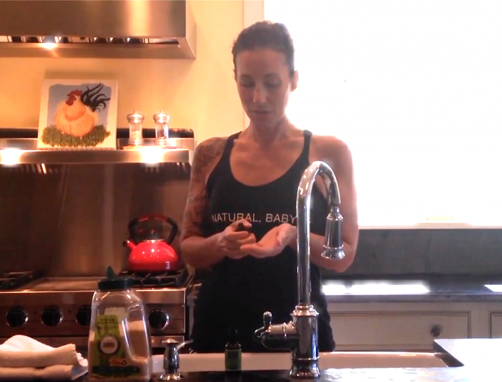Co-founder Nicole Anagnos making a Klo citrus scrub.