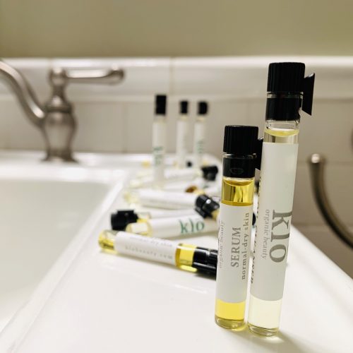 Klo Organic Beauty oil cleanser and serum samples