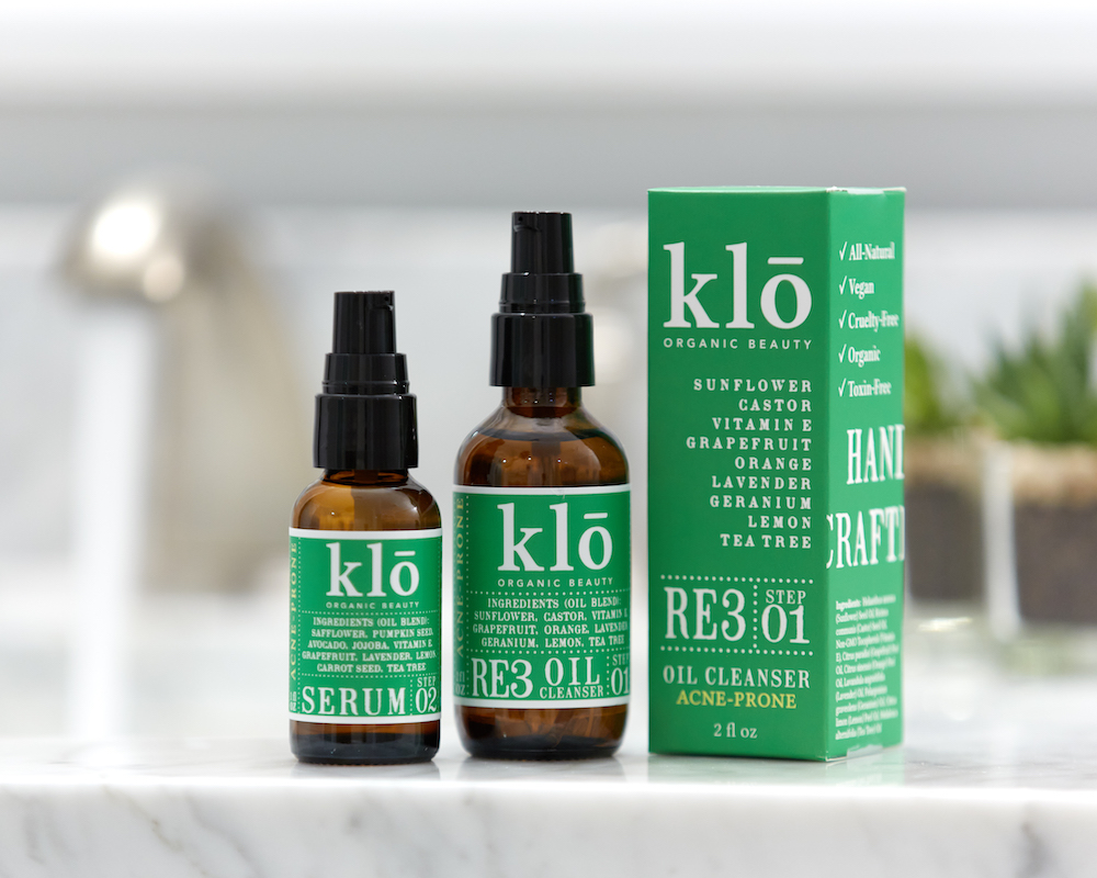 Klo Organic Beauty Oil Cleanser and Serum Duo for Acne