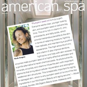 Klo Organic Beauty feature in American Spa magazine.